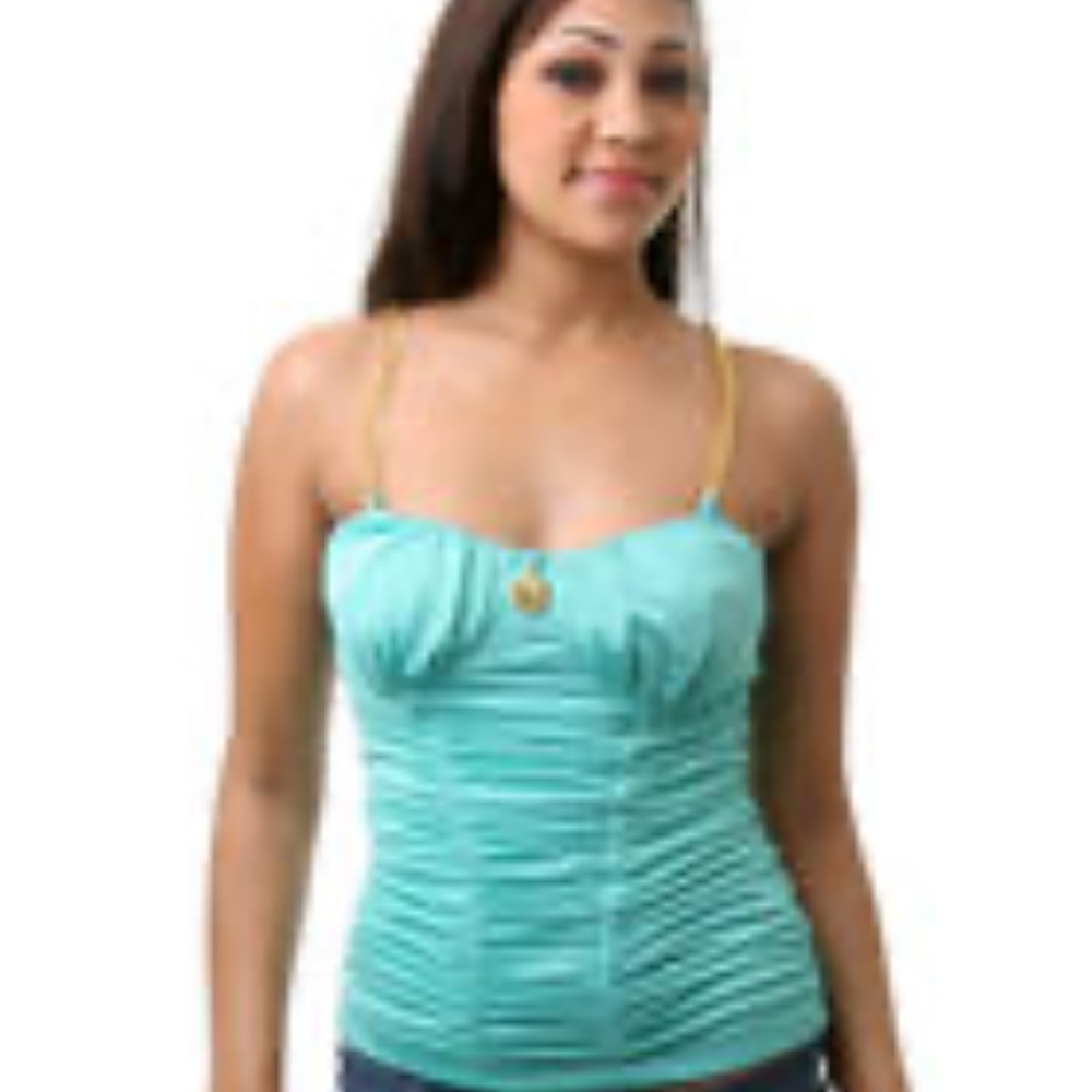 NEW Apple Bottoms Solid ruched  Bustier Gold Chain  Straps Jewel XL